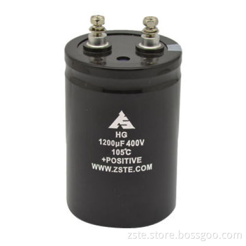 Screw Type Aluminum Electrolytic Capacitor, E-cap HG series, 400V, 1,200uf